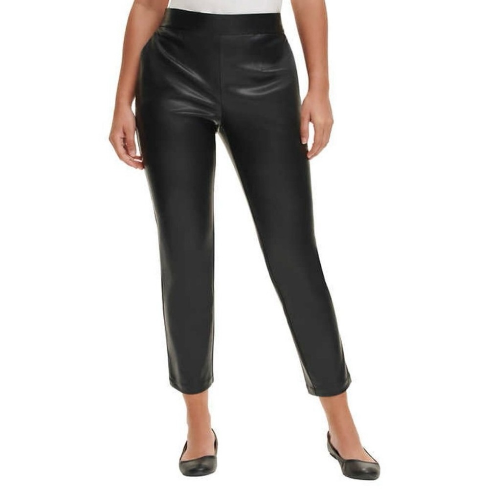 DKNY FAUX leather pants black NWT SIZE M